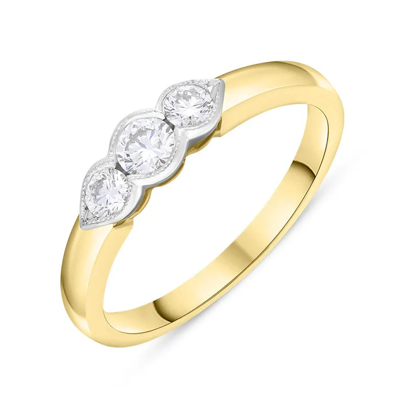 18ct Yellow and White Gold Diamond Three Stone Ring sold by Jura Watches