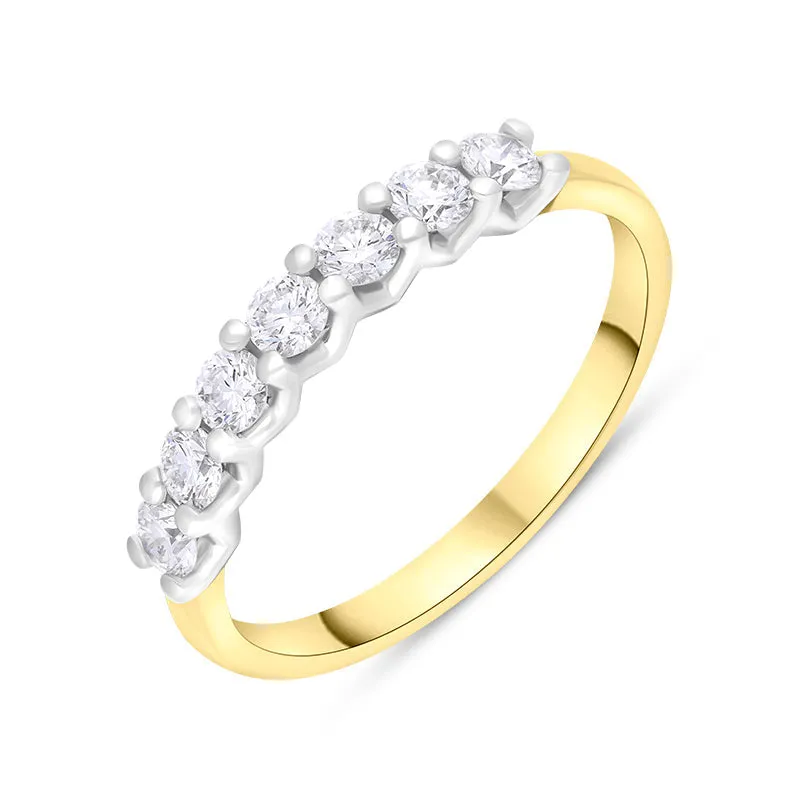 18ct Yellow Gold Platinum Diamond Half Eternity Ring sold by Jura Watches