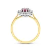 18ct Yellow Gold Ruby Diamond Oval Cut Cluster Ring sold by Jura Watches
