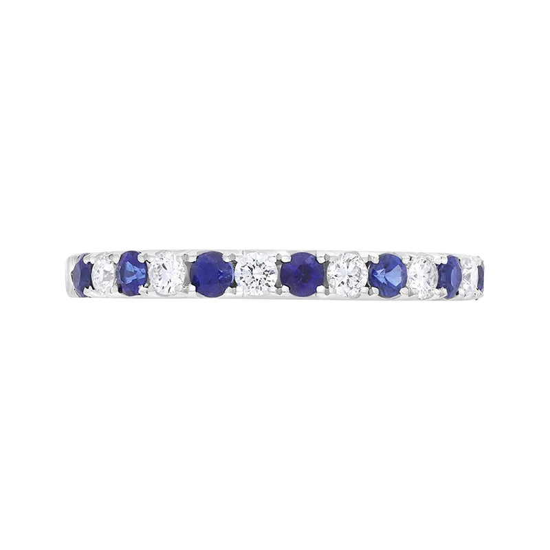 18ct White Gold Sapphire Diamond Half Eternity Ring sold by Jura Watches product image thumbnail 2