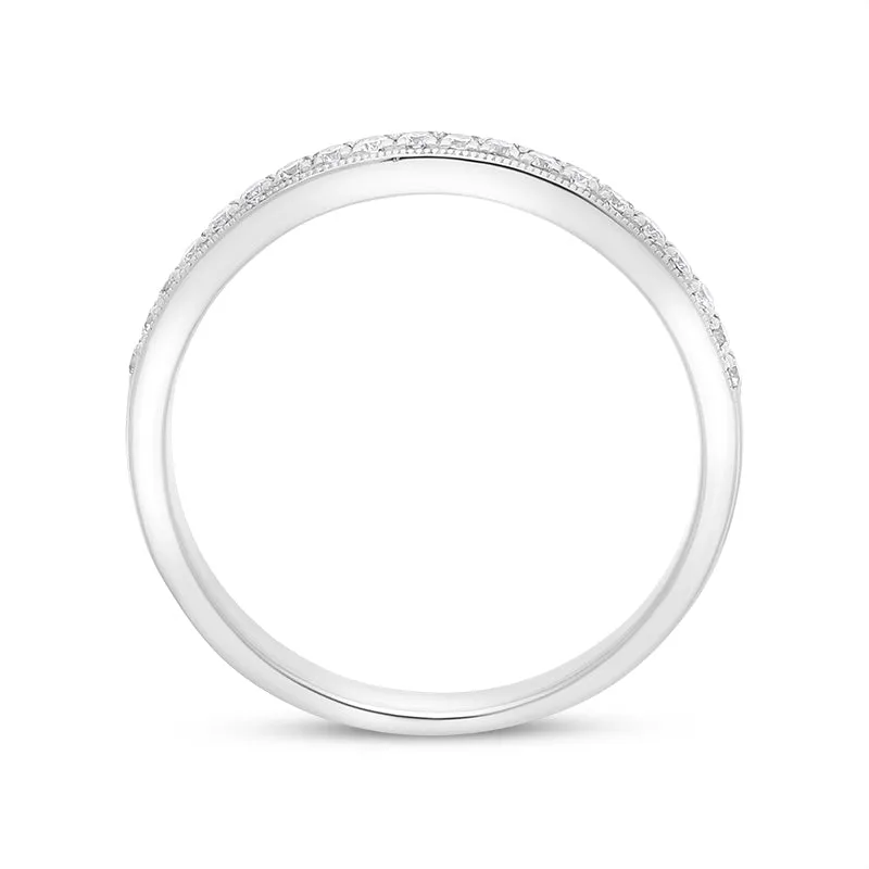 Platinum 0.13ct Diamond Millgrain Edge Half Eternity Ring sold by Jura Watches product image thumbnail 2