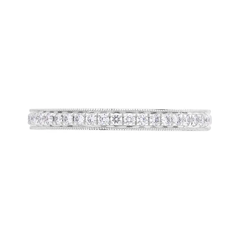 Platinum 0.13ct Diamond Millgrain Edge Half Eternity Ring sold by Jura Watches product image thumbnail 3