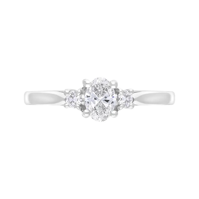 Platinum 0.37ct Diamond GIA Certified Oval Cut Three Stone Ring sold by Jura Watches product image thumbnail 2