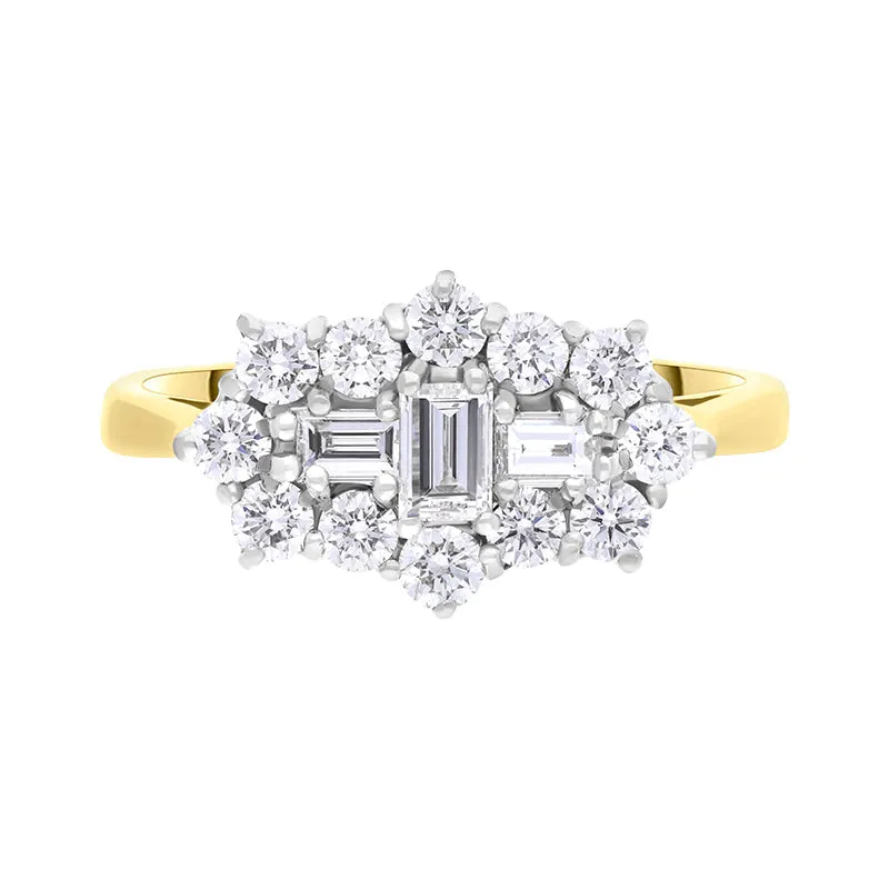 18ct Yellow Gold 0.89ct Diamond Mixed Cut Cluster Ring sold by Jura Watches product image thumbnail 3