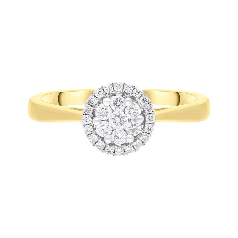 18ct Yellow Gold 0.24ct Diamond Round Cluster Ring sold by Jura Watches product image thumbnail 3