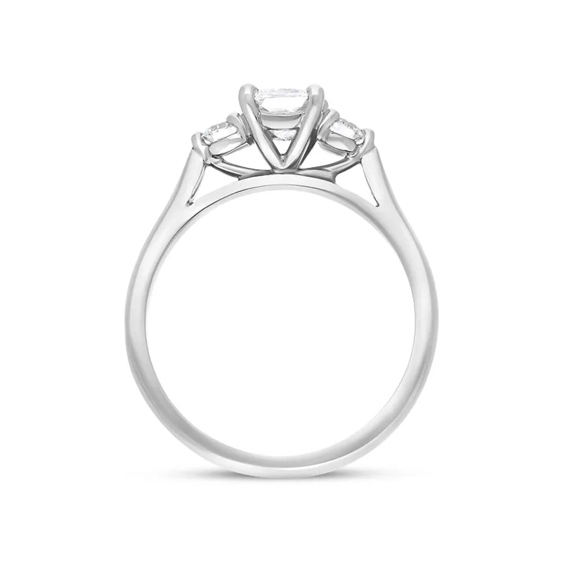 Platinum 0.77ct Diamond GIA Certified Cushion Cut Three Stone Ring sold by Jura Watches product image thumbnail 3