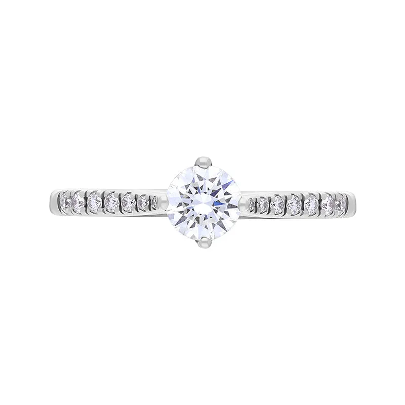 Platinum 0.66ct Diamond GIA Certified Shoulder Set Solitaire Ring sold by Jura Watches product image thumbnail 3