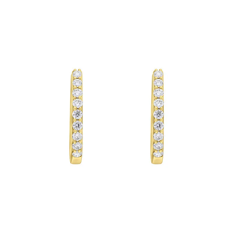 18ct Yellow Gold 0.21ct Diamond Hoop Earrings sold by Jura Watches