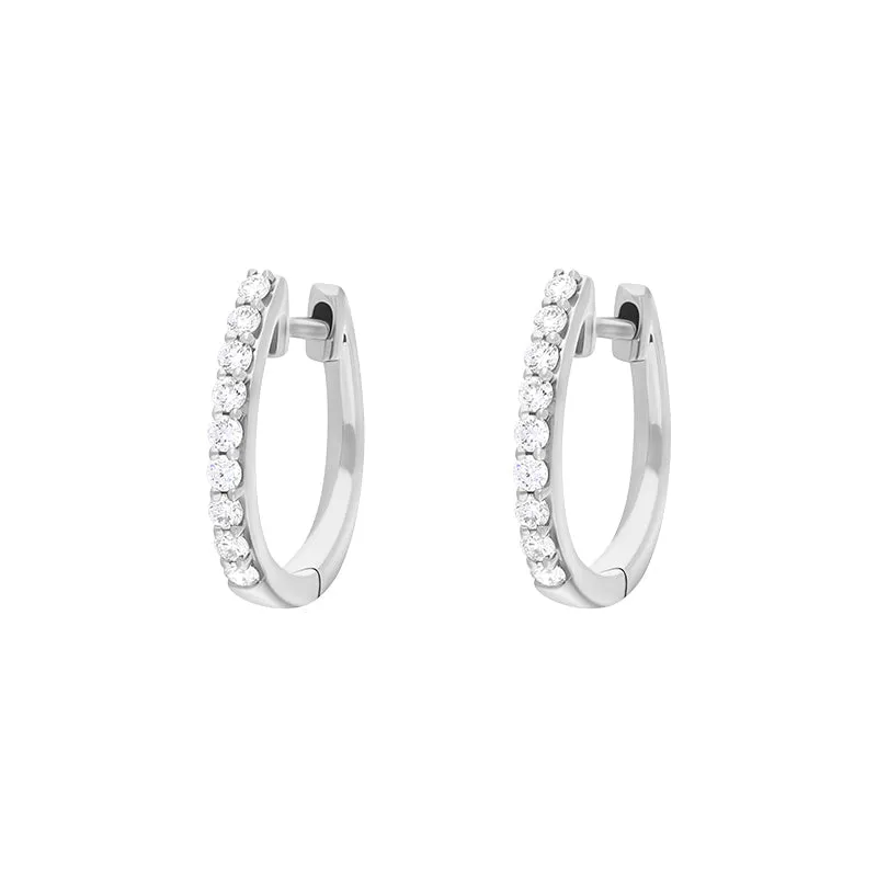 18ct White Gold 0.21ct Diamond Hoop Earrings sold by Jura Watches product image thumbnail 2