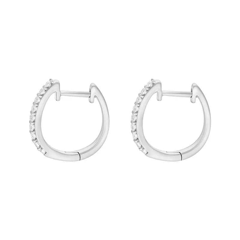18ct White Gold 0.21ct Diamond Hoop Earrings sold by Jura Watches product image thumbnail 3