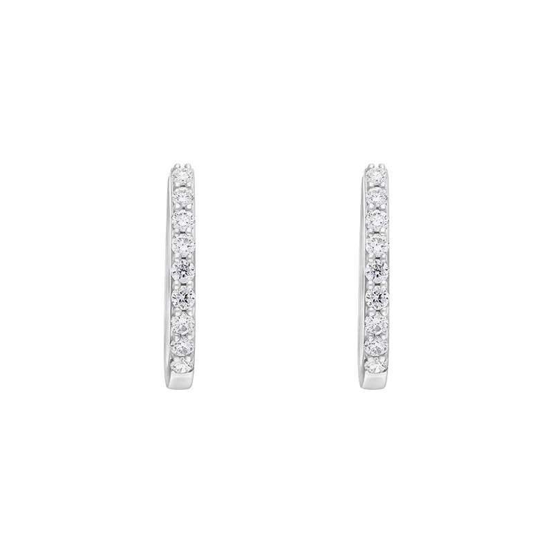 18ct White Gold 0.21ct Diamond Hoop Earrings sold by Jura Watches