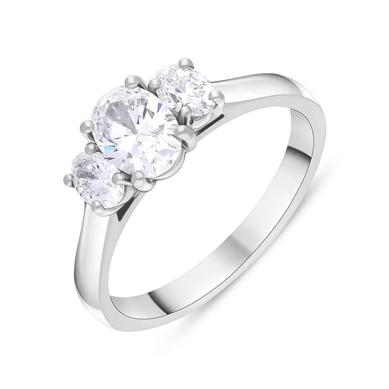 Platinum 1.08ct Diamond GIA Certified Oval Cut Three Stone Ring sold by Jura Watches