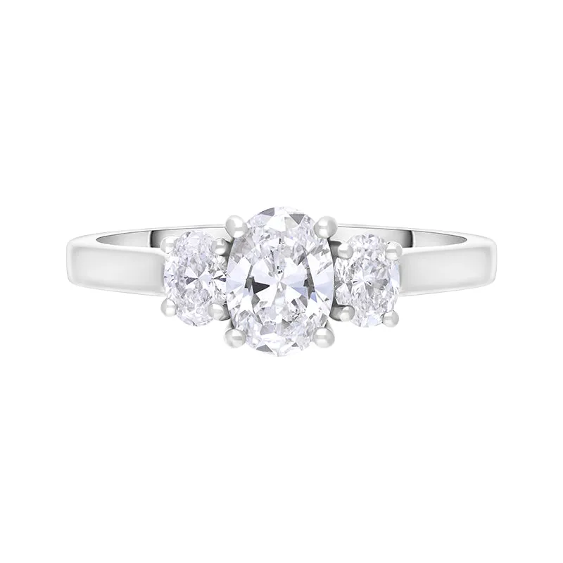 Platinum 1.08ct Diamond GIA Certified Oval Cut Three Stone Ring sold by Jura Watches product image thumbnail 3