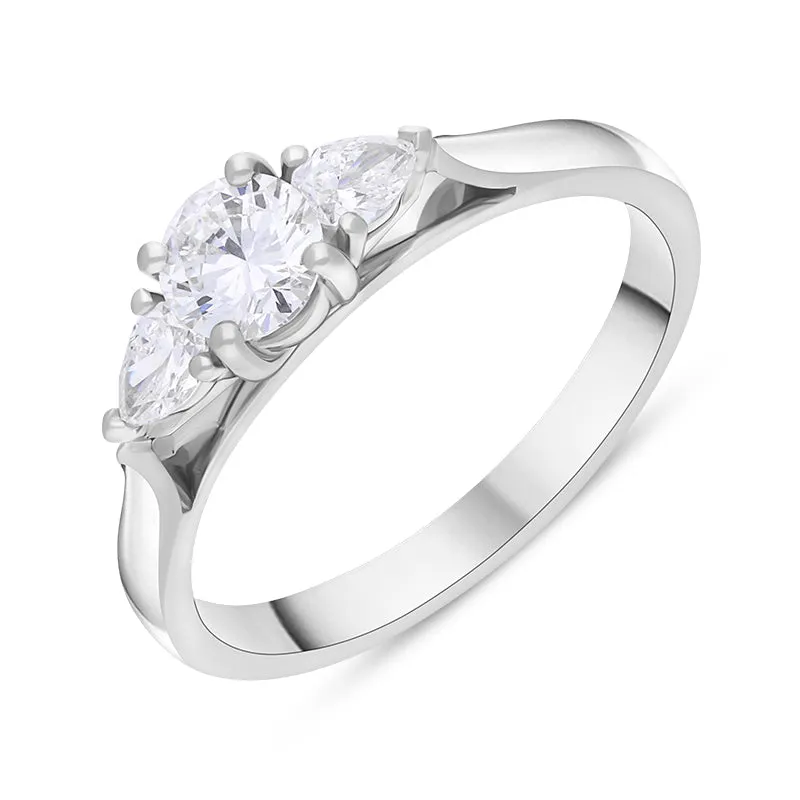 Platinum 0.62ct Diamond Mixed Cut Three Stone Ring sold by Jura Watches