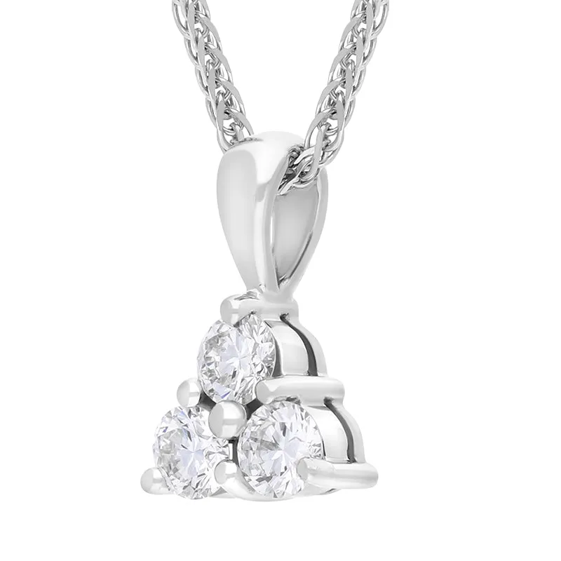 18ct White Gold Diamond Three Stone Pendant Necklace sold by Jura Watches product image thumbnail 2