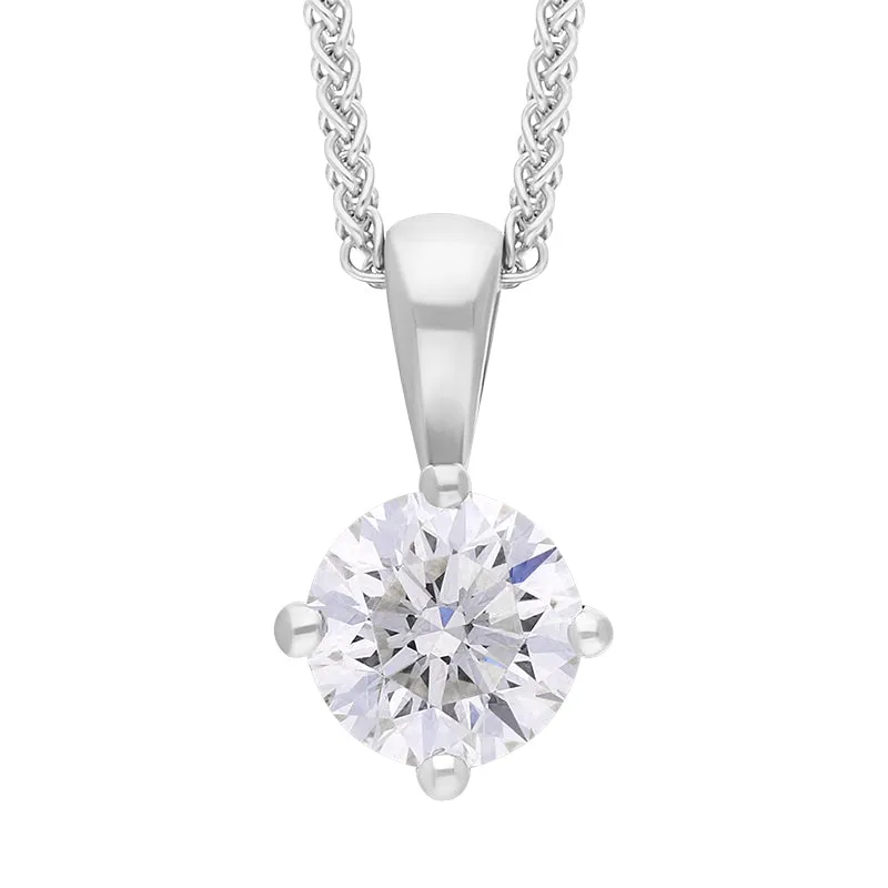 18ct White Gold 0.70ct Diamond Solitaire Pendant Necklace sold by Jura Watches