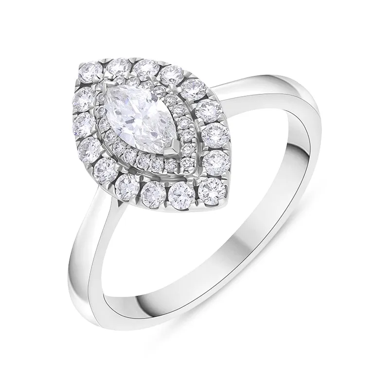 Platinum 0.72ct Diamond Marquise Pave Ring sold by Jura Watches
