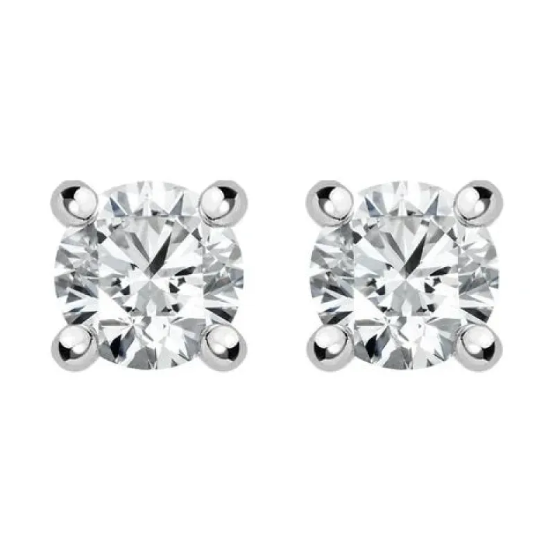 18ct White Yellow Gold 0.50ct Diamond Solitaire Stud Earrings sold by Jura Watches