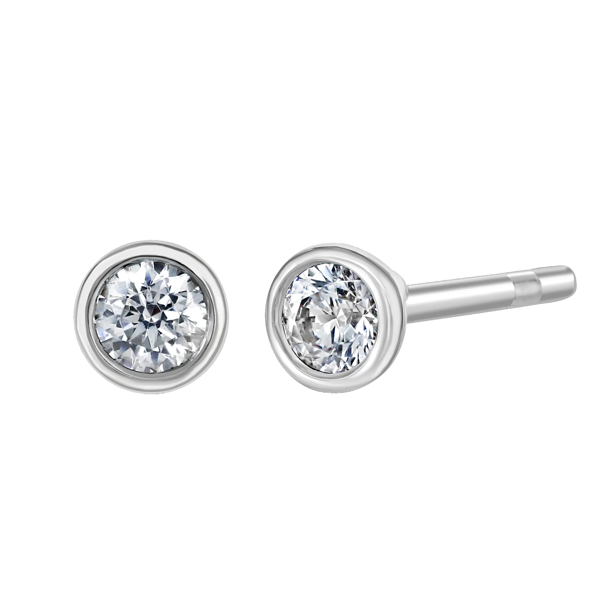 9ct White Gold 0.15ct Diamond Solitaire Stud Earrings sold by Jura Watches