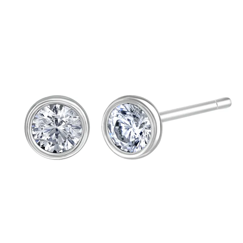 18ct White Gold 0.30ct Diamond Solitaire Stud Earrings sold by Jura Watches