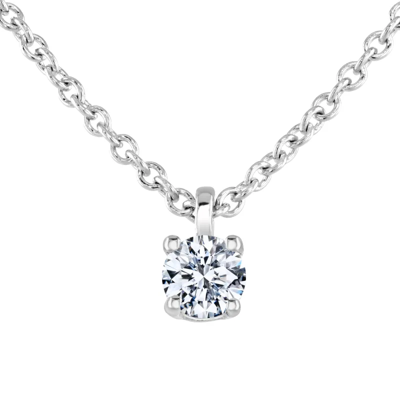 9ct White Gold 0.15ct Diamond Solitaire Necklace sold by Jura Watches