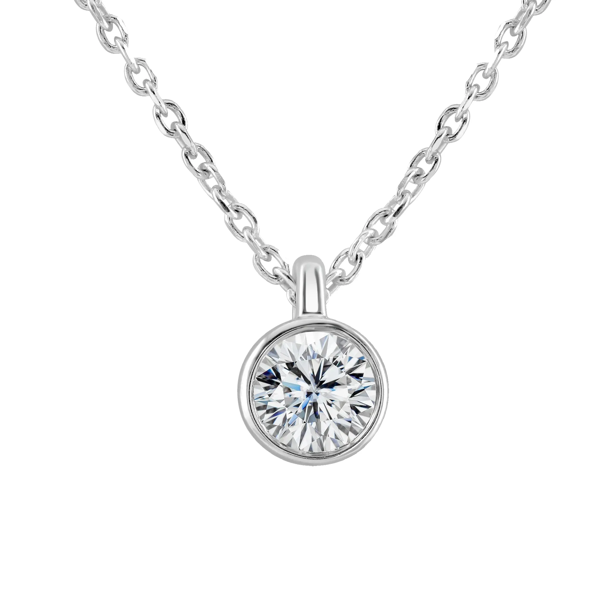 18ct White Gold 0.30ct Diamond Solitaire Necklace sold by Jura Watches