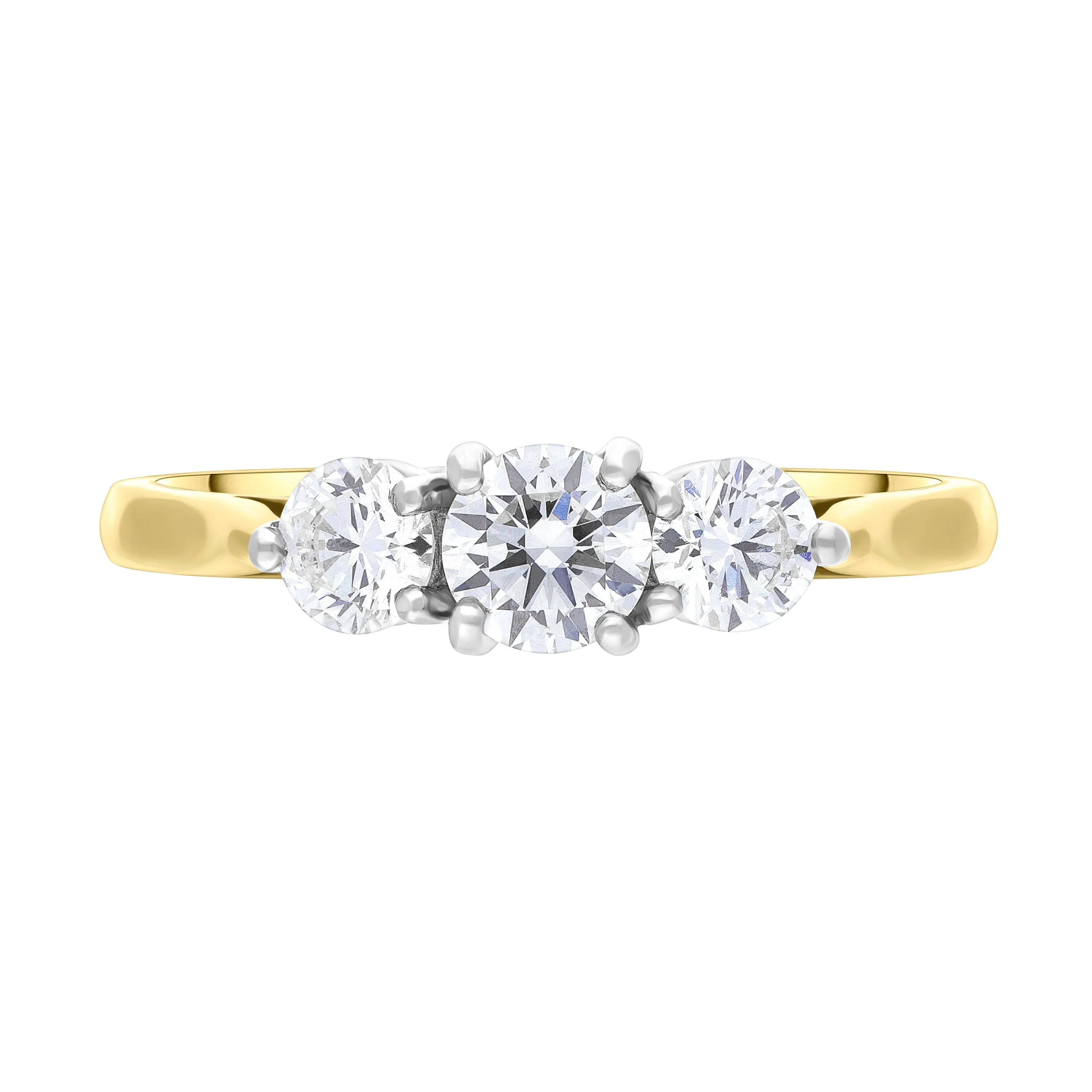 18ct Yellow Gold 1.00ct Diamond Three Stone Ring sold by Jura Watches product image thumbnail 2