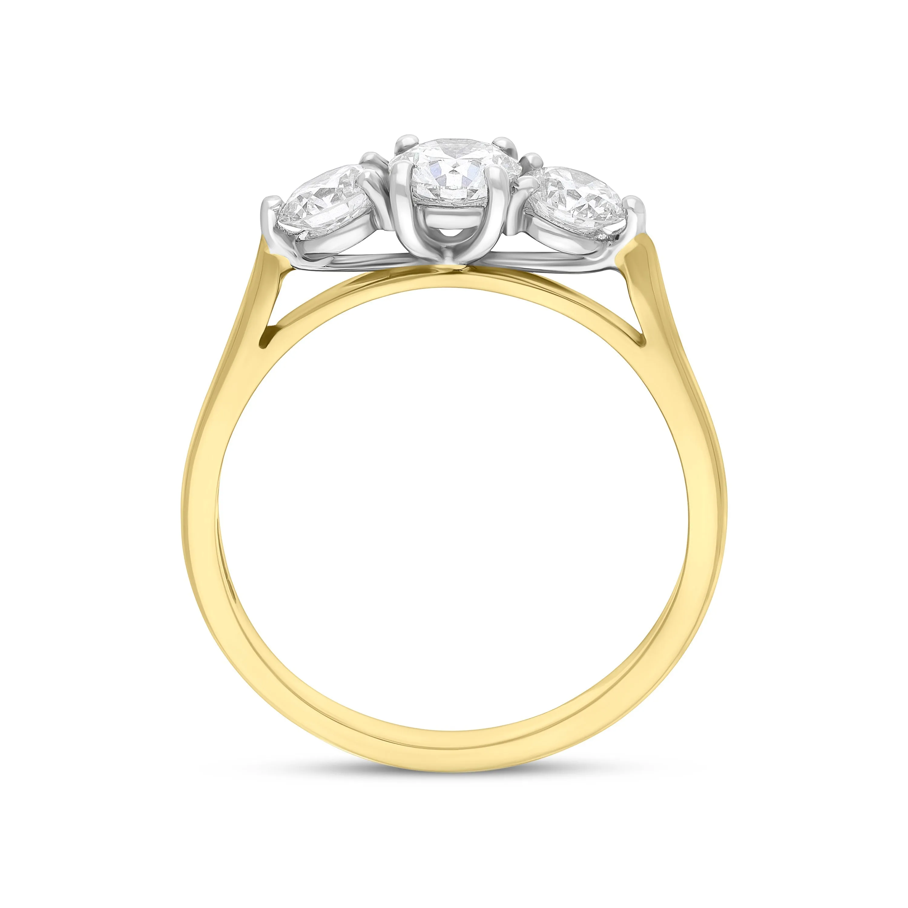 18ct Yellow Gold 1.00ct Diamond Three Stone Ring sold by Jura Watches product image thumbnail 3