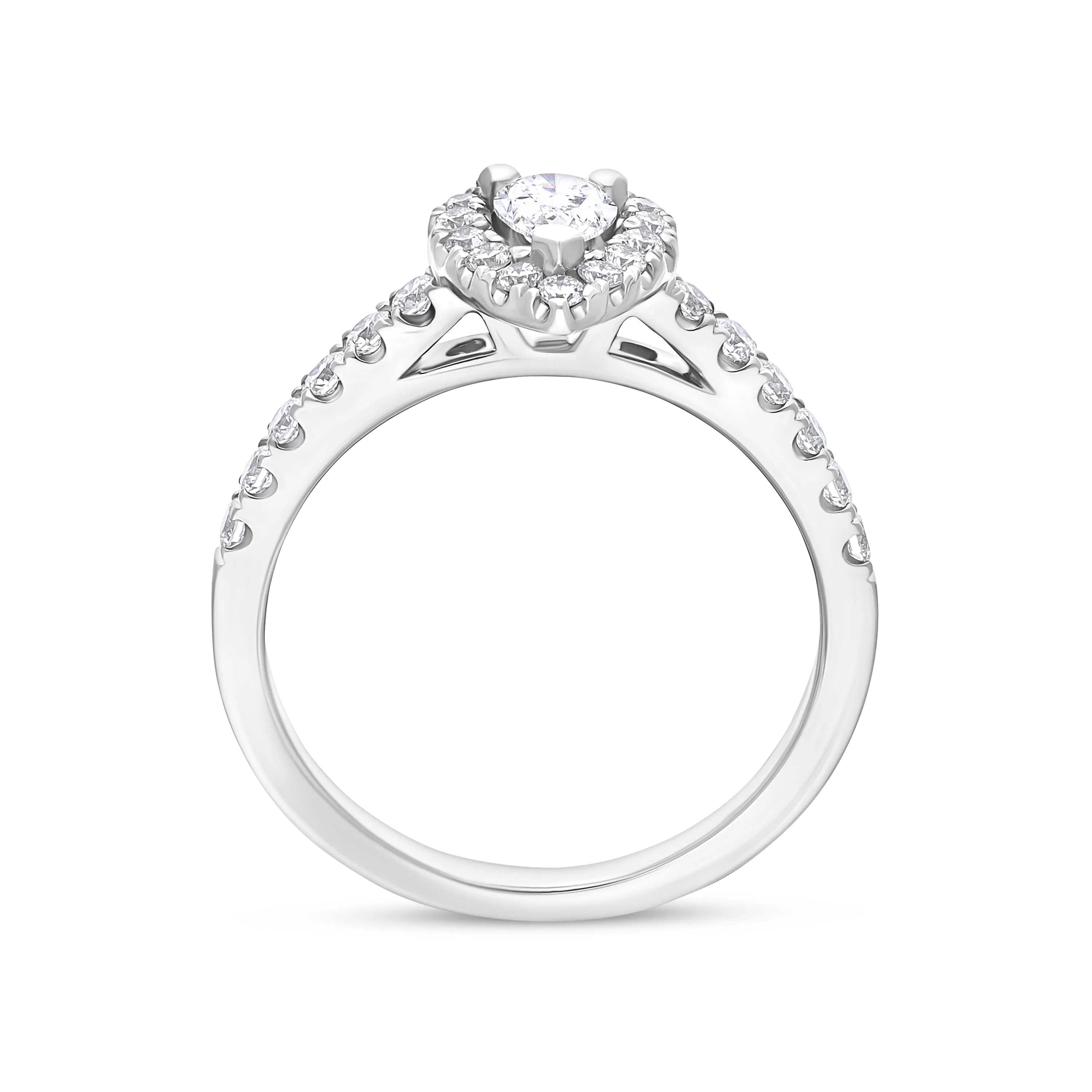 Platinum GIA Certified FVS2 0.75ct Diamond Pear Cut Cluster Ring sold by Jura Watches product image thumbnail 3