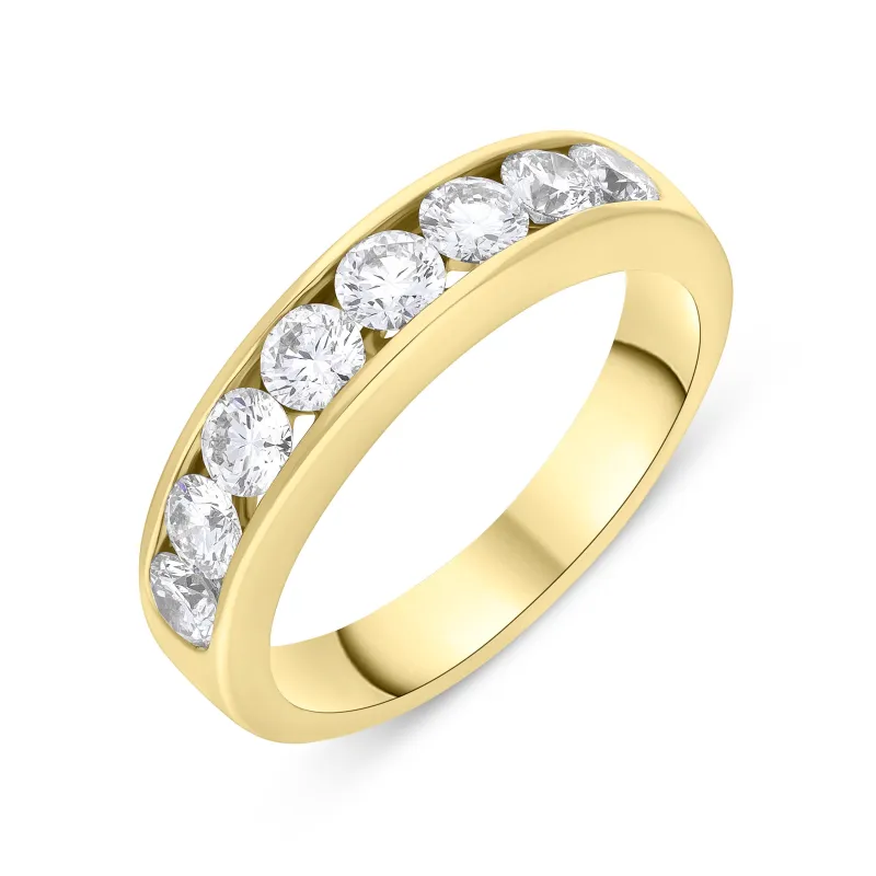18ct Yellow Gold 1.14ct Diamond Eight Stone Channel Set Half Eternity Ring sold by Jura Watches