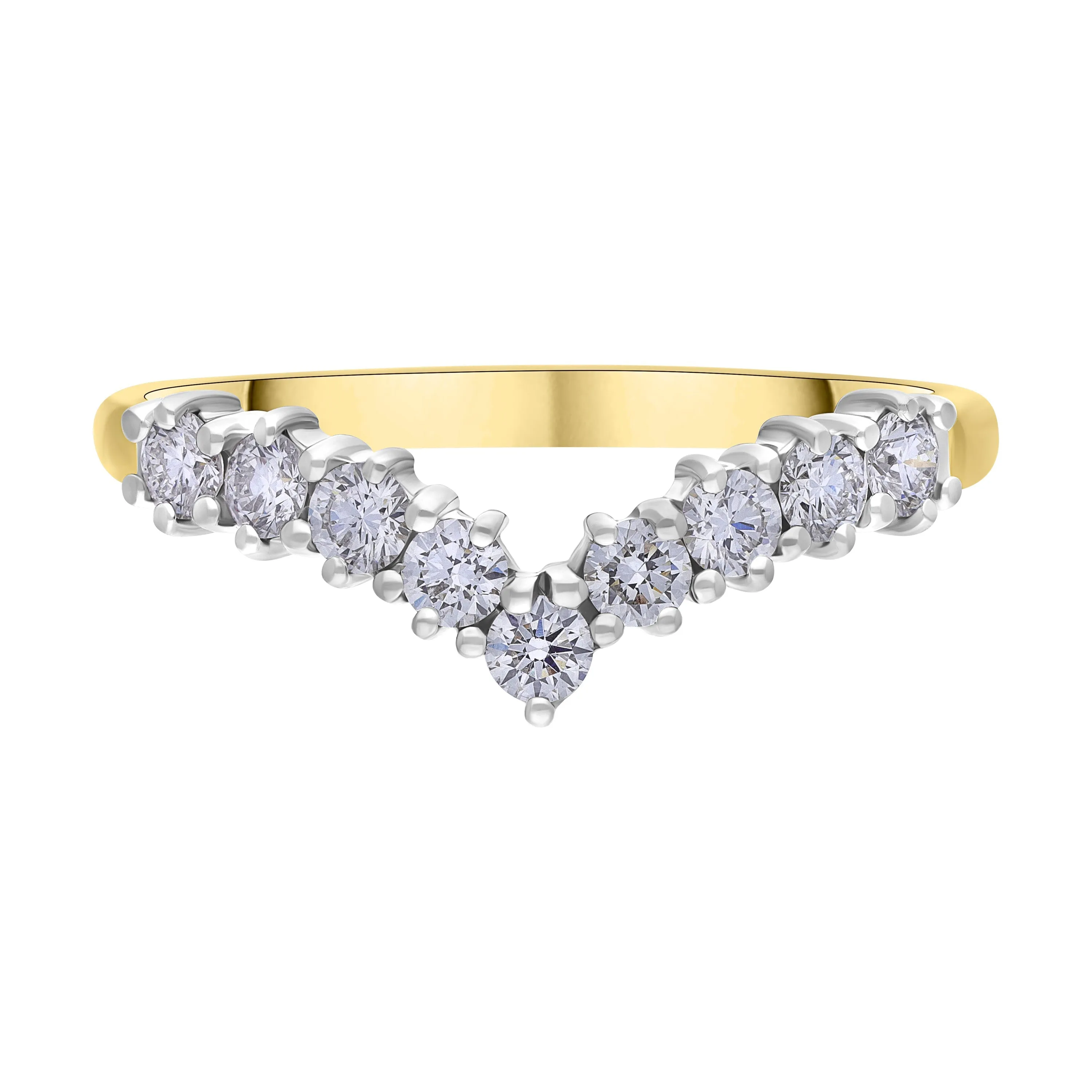 18ct Yellow Gold 0.44ct Diamond Nine Stone Wishbone Ring sold by Jura Watches product image thumbnail 2