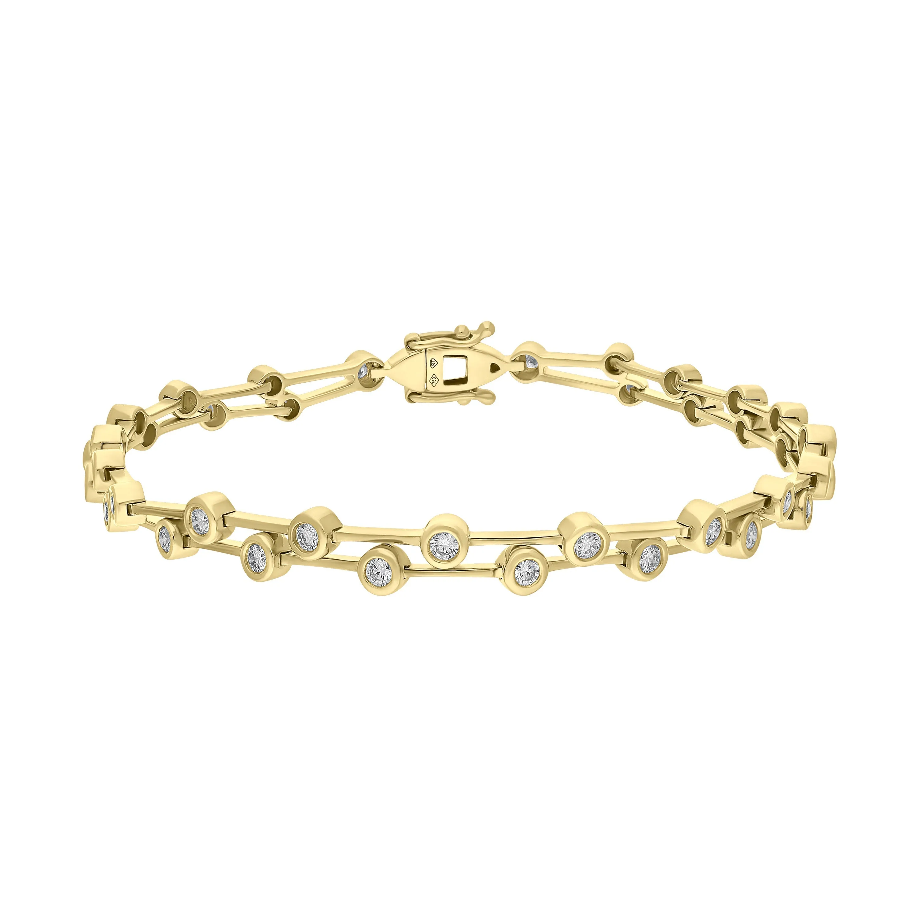 18ct Yellow Gold 0.94ct Diamond Double Row Bubble Bracelet sold by Jura Watches