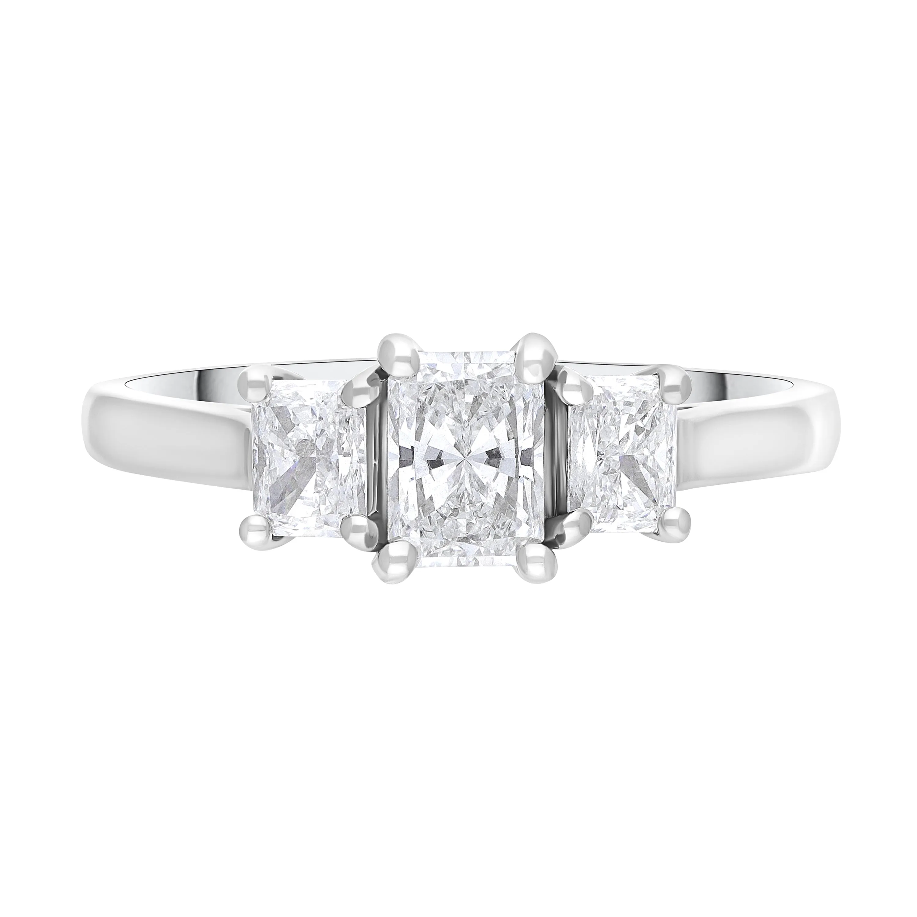 Platinum GIA Certified EVS1 1.01ct Diamond Emerald Cut Trilogy Ring sold by Jura Watches product image thumbnail 2