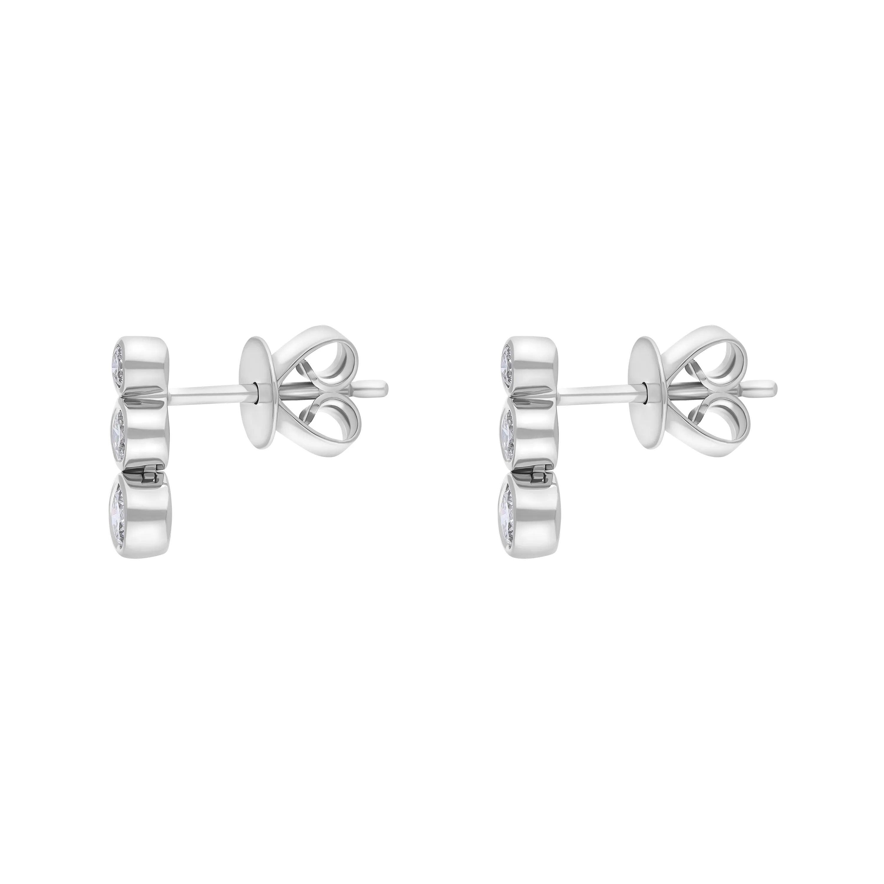 18ct White Gold 0.42ct Diamond Graduated Trilogy Earrings sold by Jura Watches product image thumbnail 2