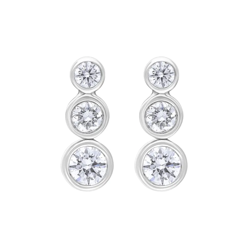 18ct White Gold 0.42ct Diamond Graduated Trilogy Earrings sold by Jura Watches