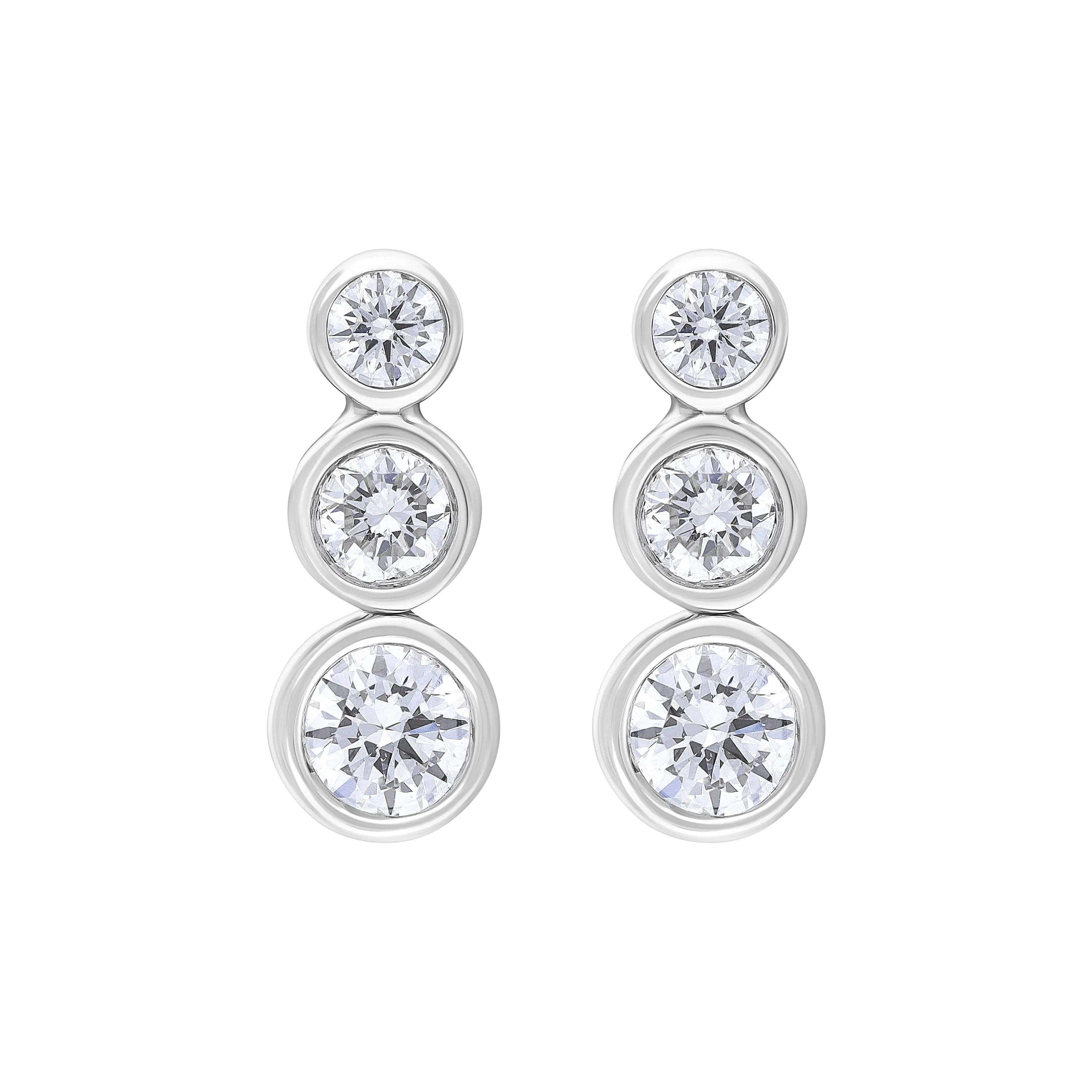 18ct White Gold 0.42ct Diamond Graduated Trilogy Earrings sold by Jura Watches