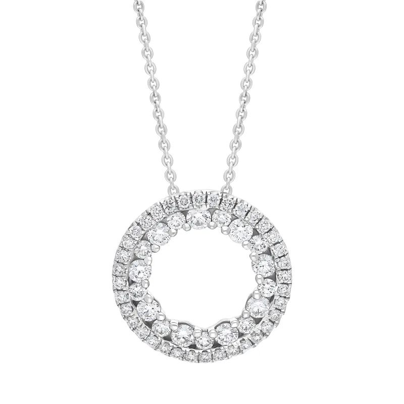 18ct White Gold 0.56ct Diamond Open Circle Necklace sold by Jura Watches