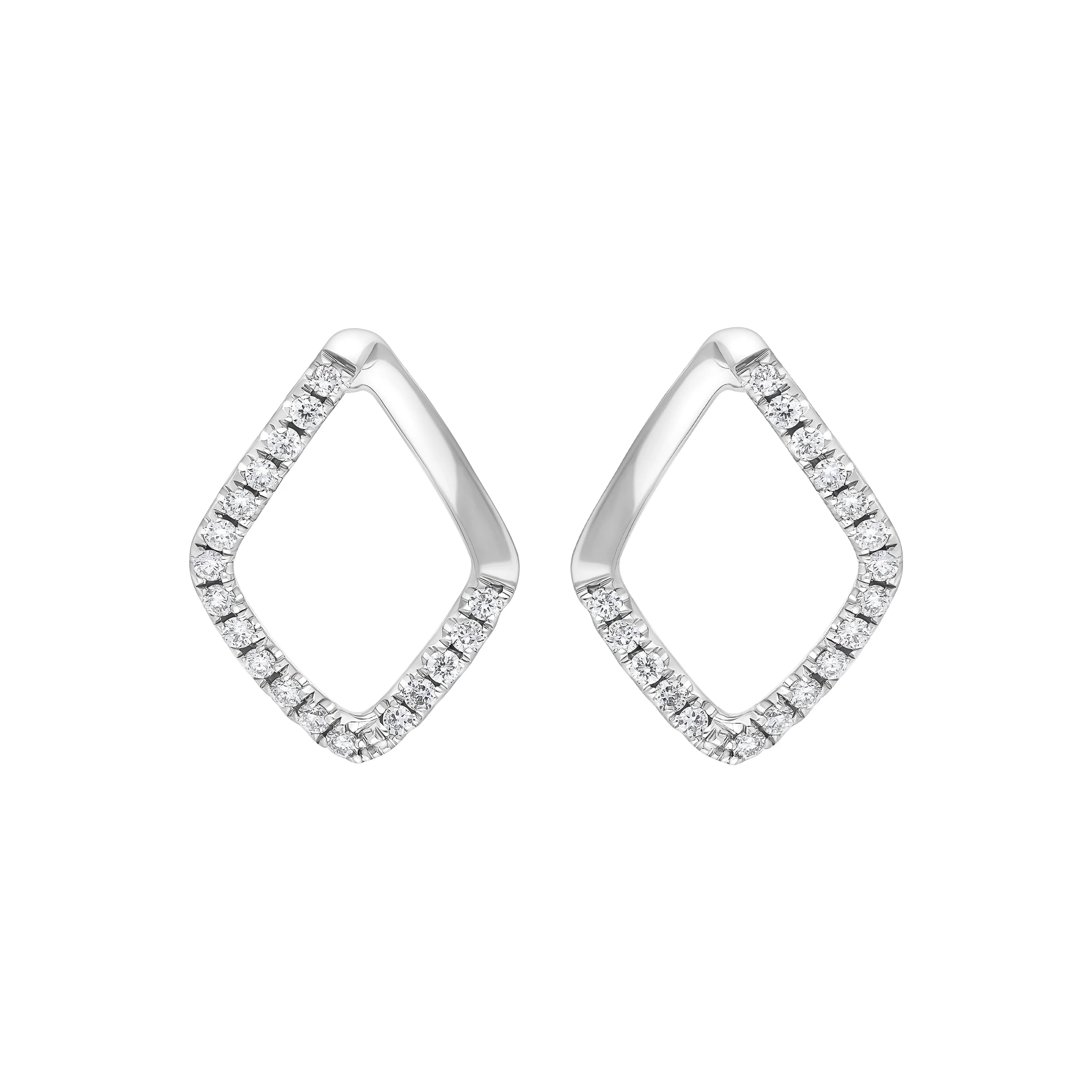 18ct White Gold 0.28ct Diamond Rhombus Earrings sold by Jura Watches