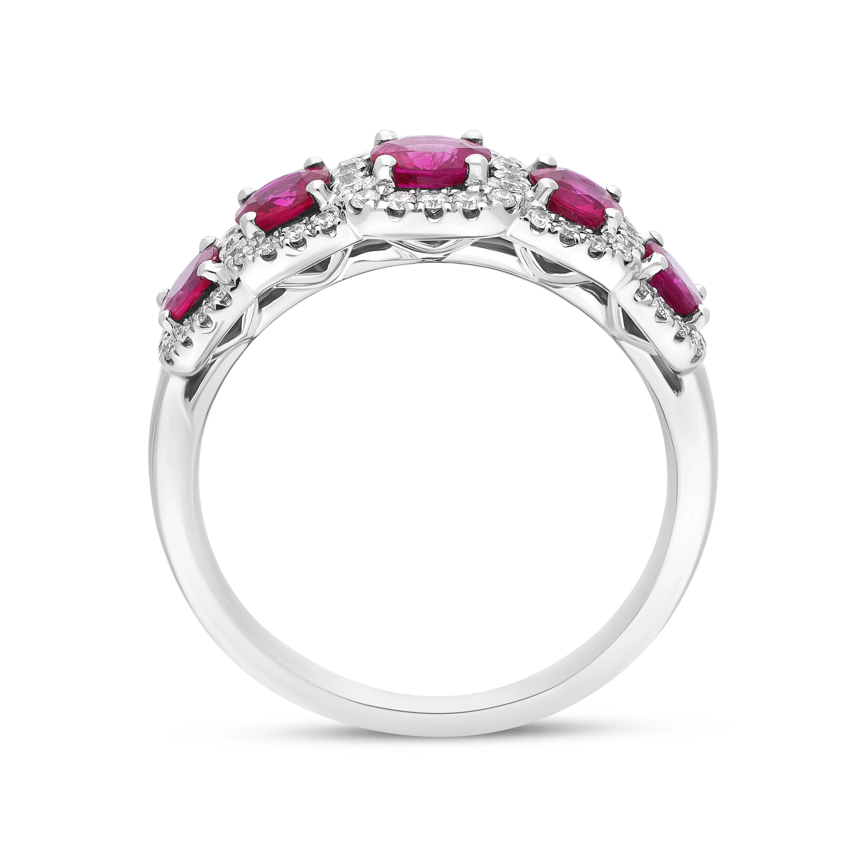 18ct White Gold 1.23ct Ruby 0.22ct Diamond Pave Cluster Ring sold by Jura Watches product image thumbnail 2