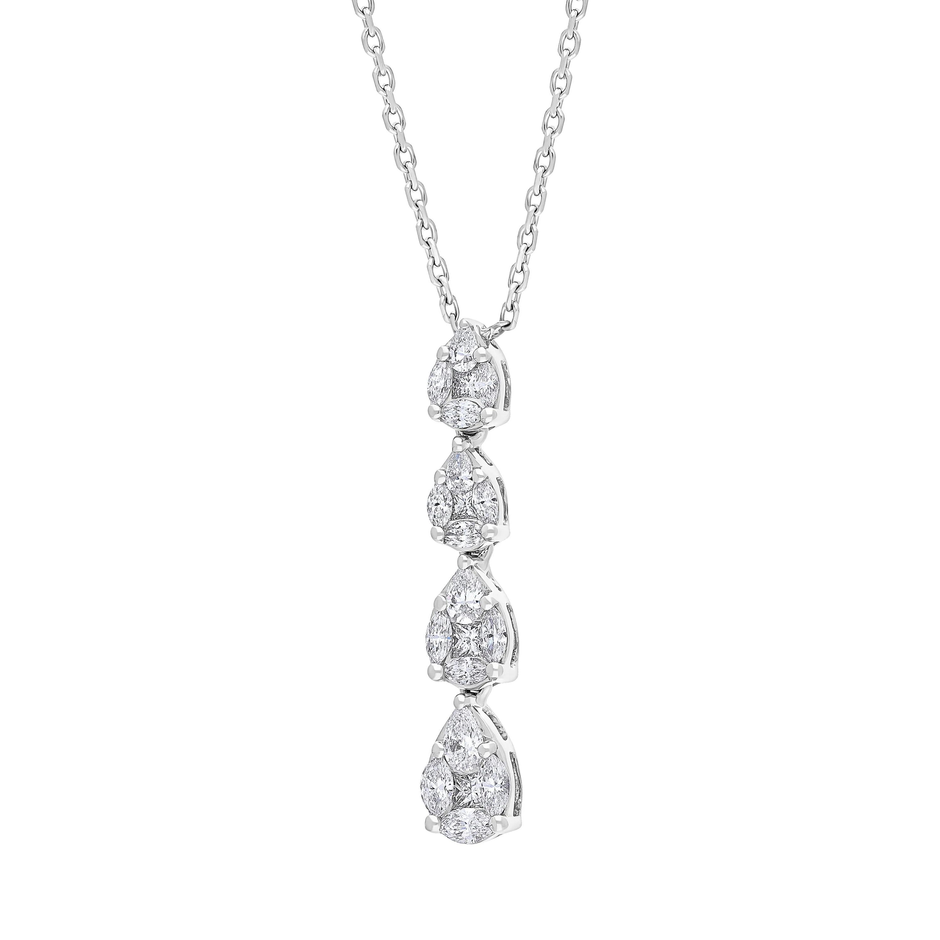 18ct White Gold 0.89ct Diamond Drop Necklace sold by Jura Watches product image thumbnail 2