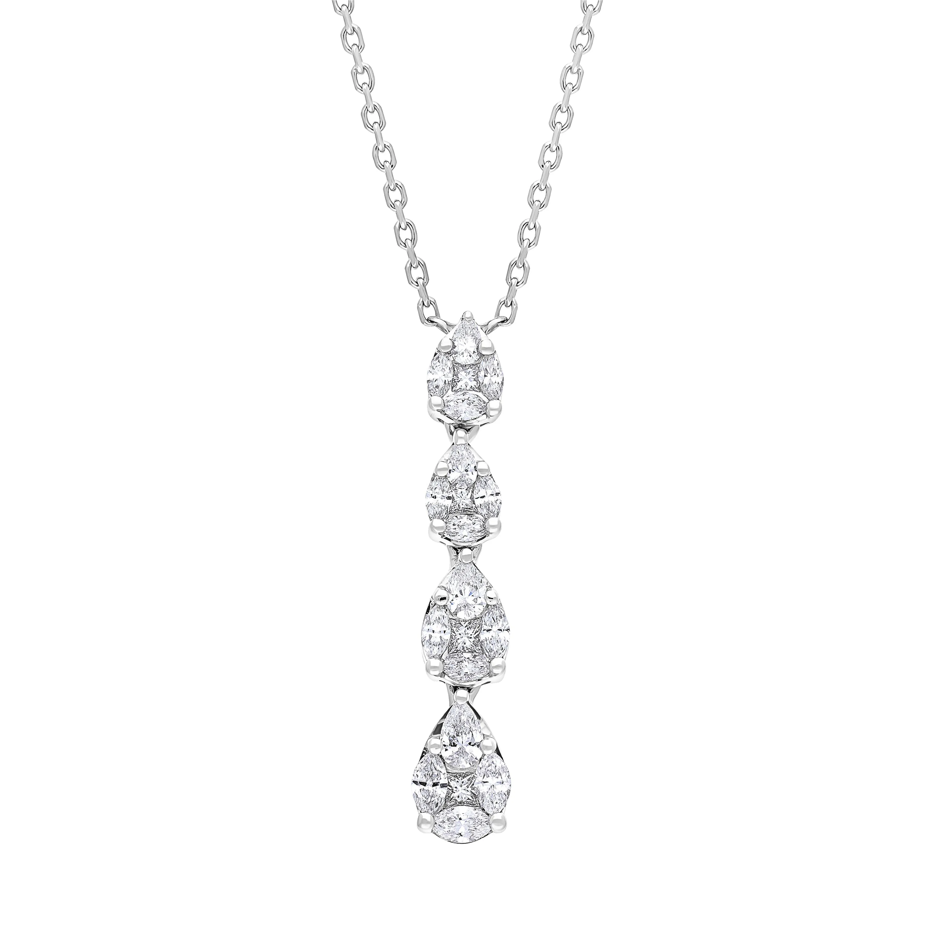 18ct White Gold 0.89ct Diamond Drop Necklace sold by Jura Watches