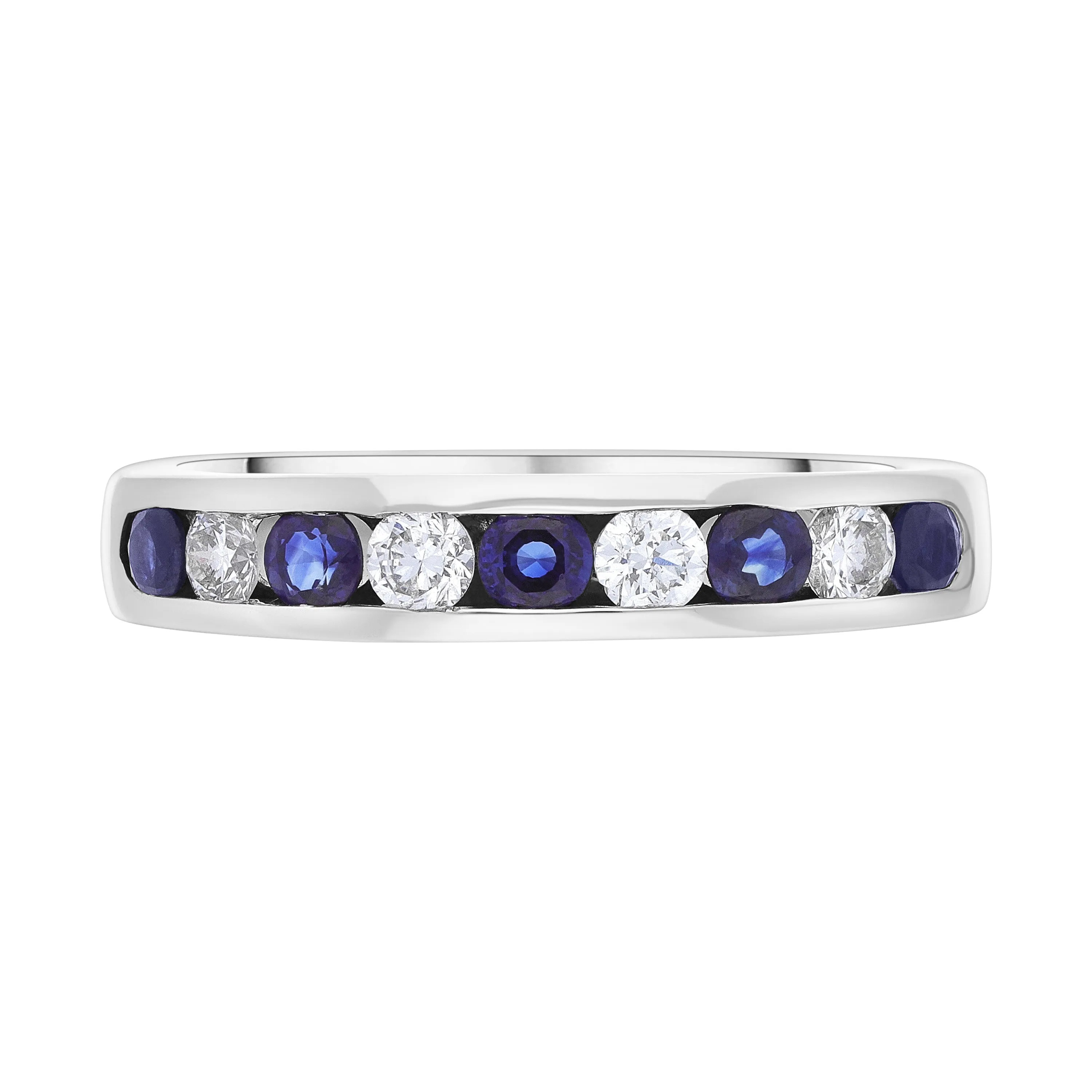 18ct White Gold 0.48ct Sapphire 0.26ct Diamond Channel Set Half Eternity Ring sold by Jura Watches product image thumbnail 2