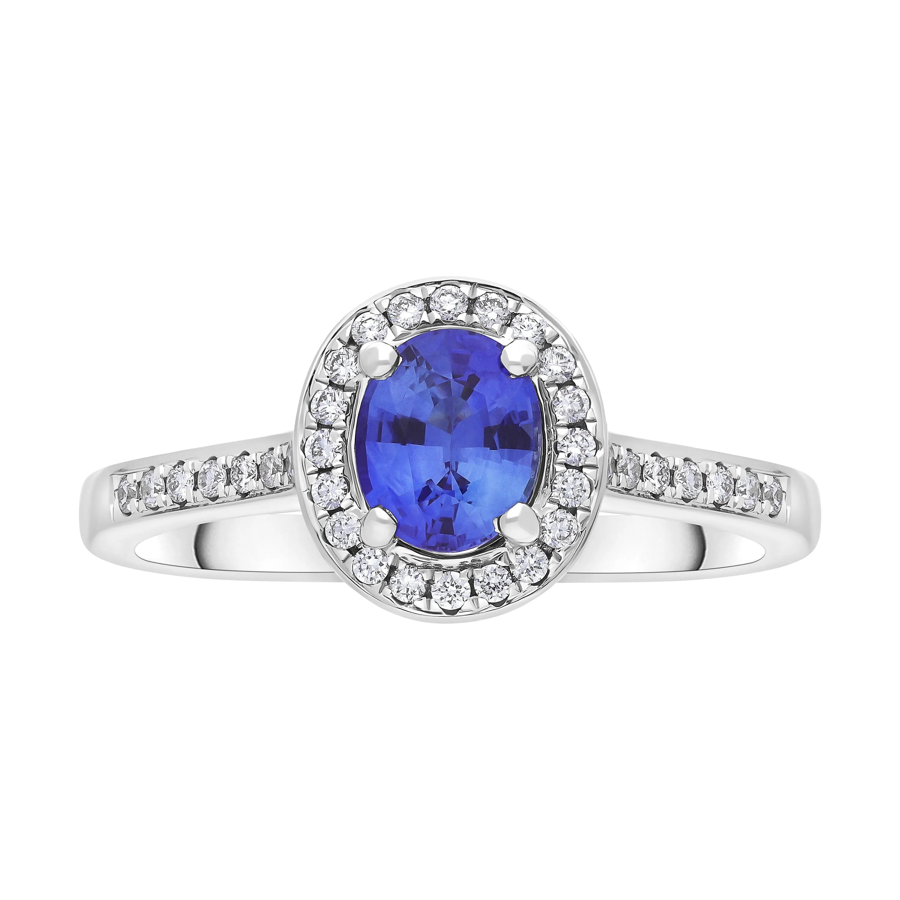 18ct White Gold 0.72ct Sapphire 0.19ct Diamond Halo Ring sold by Jura Watches product image thumbnail 2