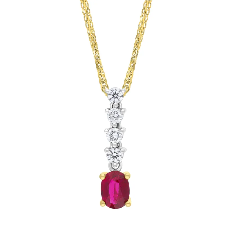 18ct Yellow Gold 0.46ct Ruby 0.27ct Diamond Necklace sold by Jura Watches