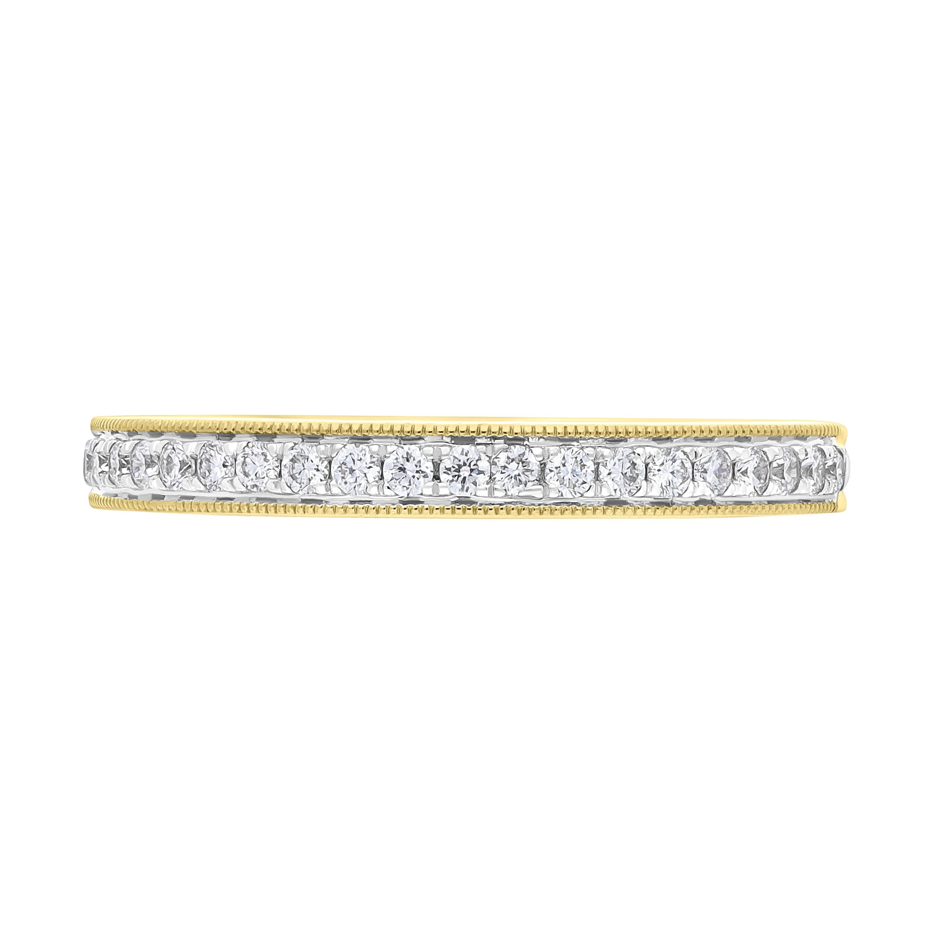 18ct Yellow Gold 0.20ct Diamond Half Eternity Millgrain Ring sold by Jura Watches product image thumbnail 2