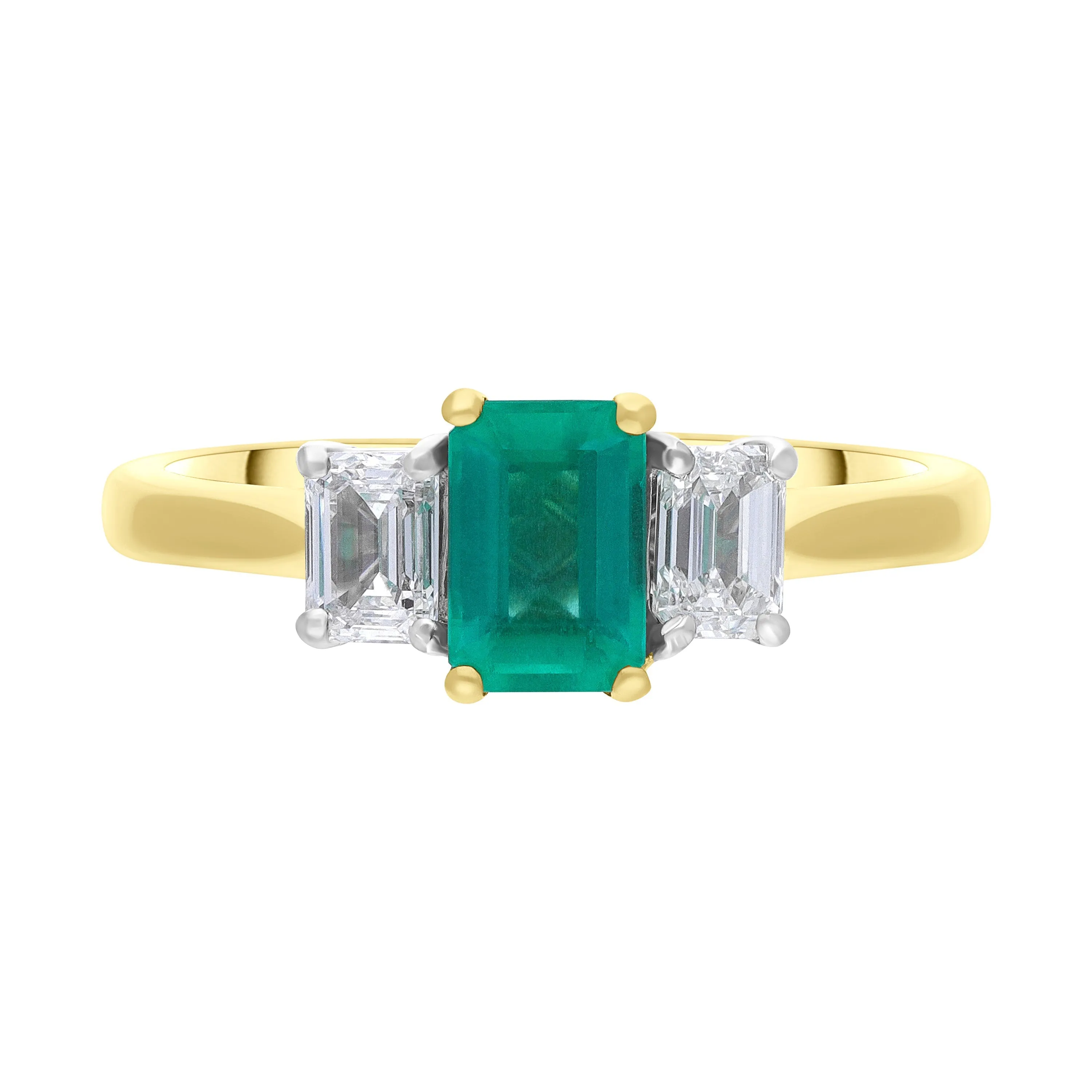 18ct Yellow Gold 0.59ct Emerald 0.47ct Diamond Emerald Cut Ring sold by Jura Watches product image thumbnail 2