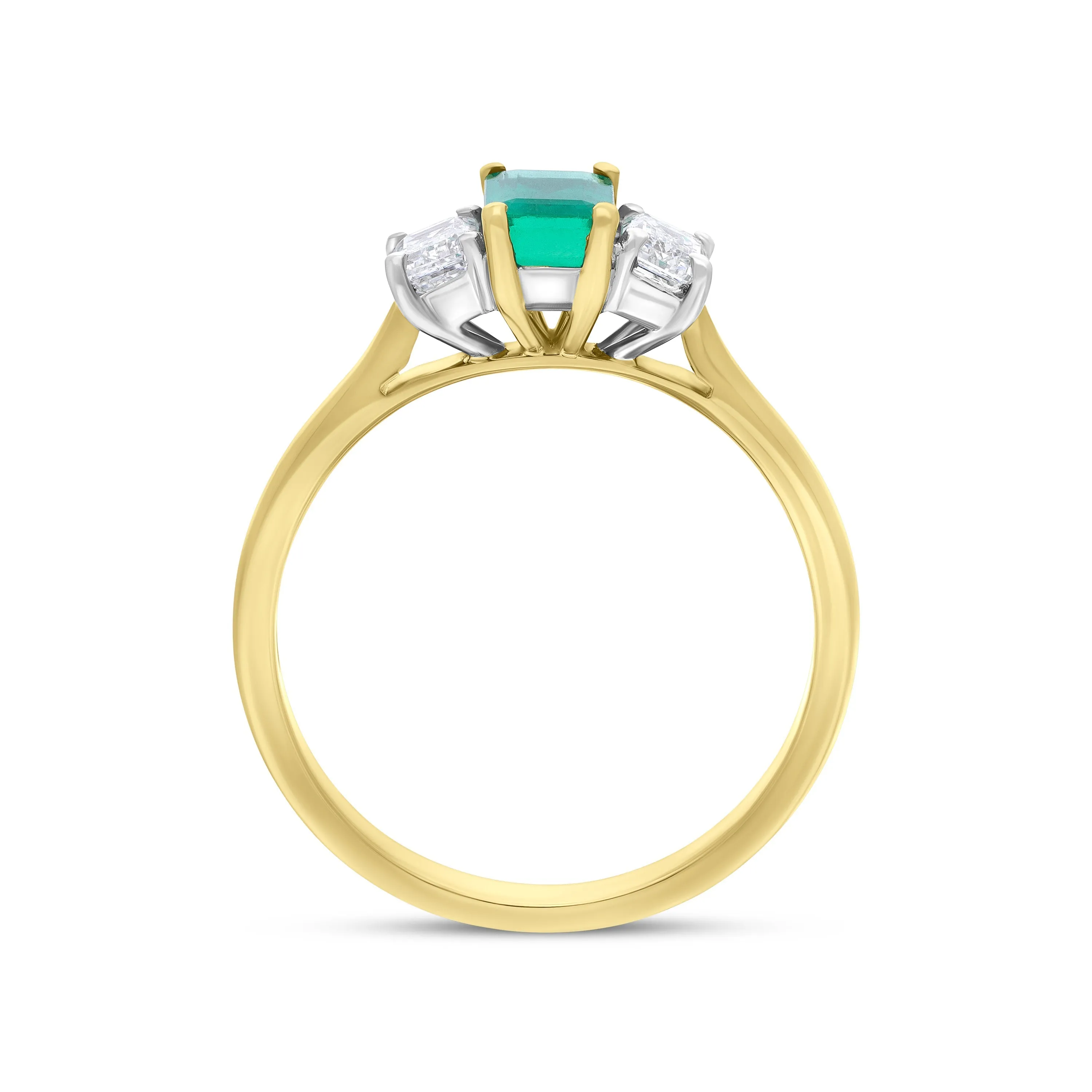 18ct Yellow Gold 0.59ct Emerald 0.47ct Diamond Emerald Cut Ring sold by Jura Watches product image thumbnail 3