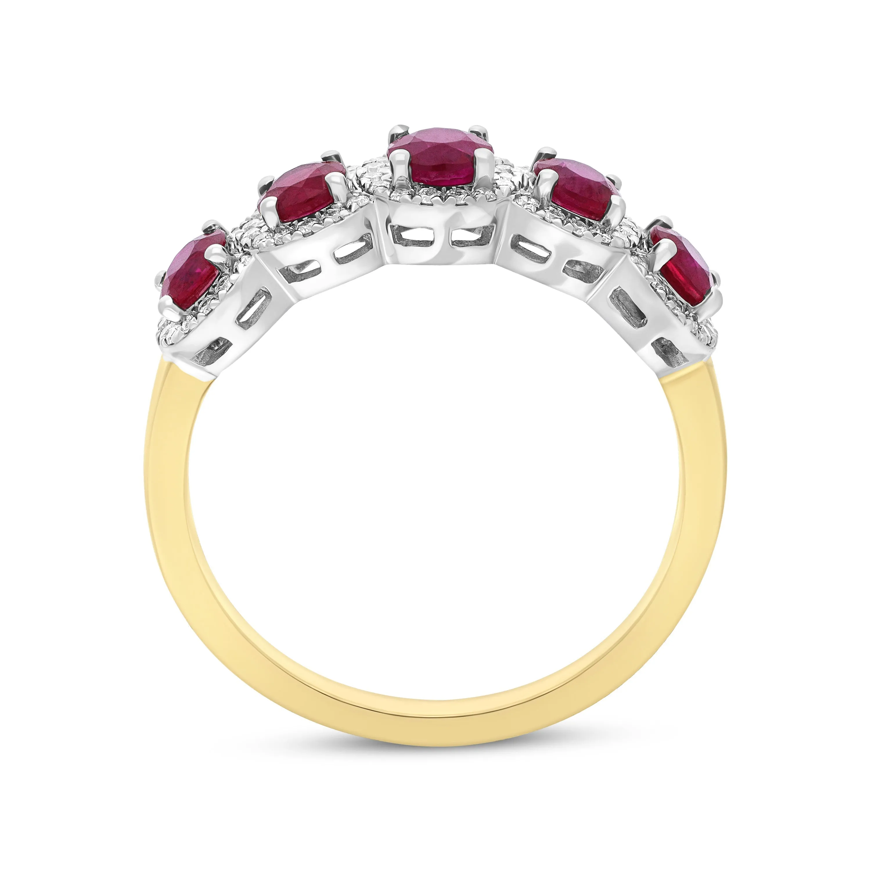 18ct Yellow Gold 0.88ct Ruby 0.15ct Diamond Cluster Ring sold by Jura Watches product image thumbnail 3