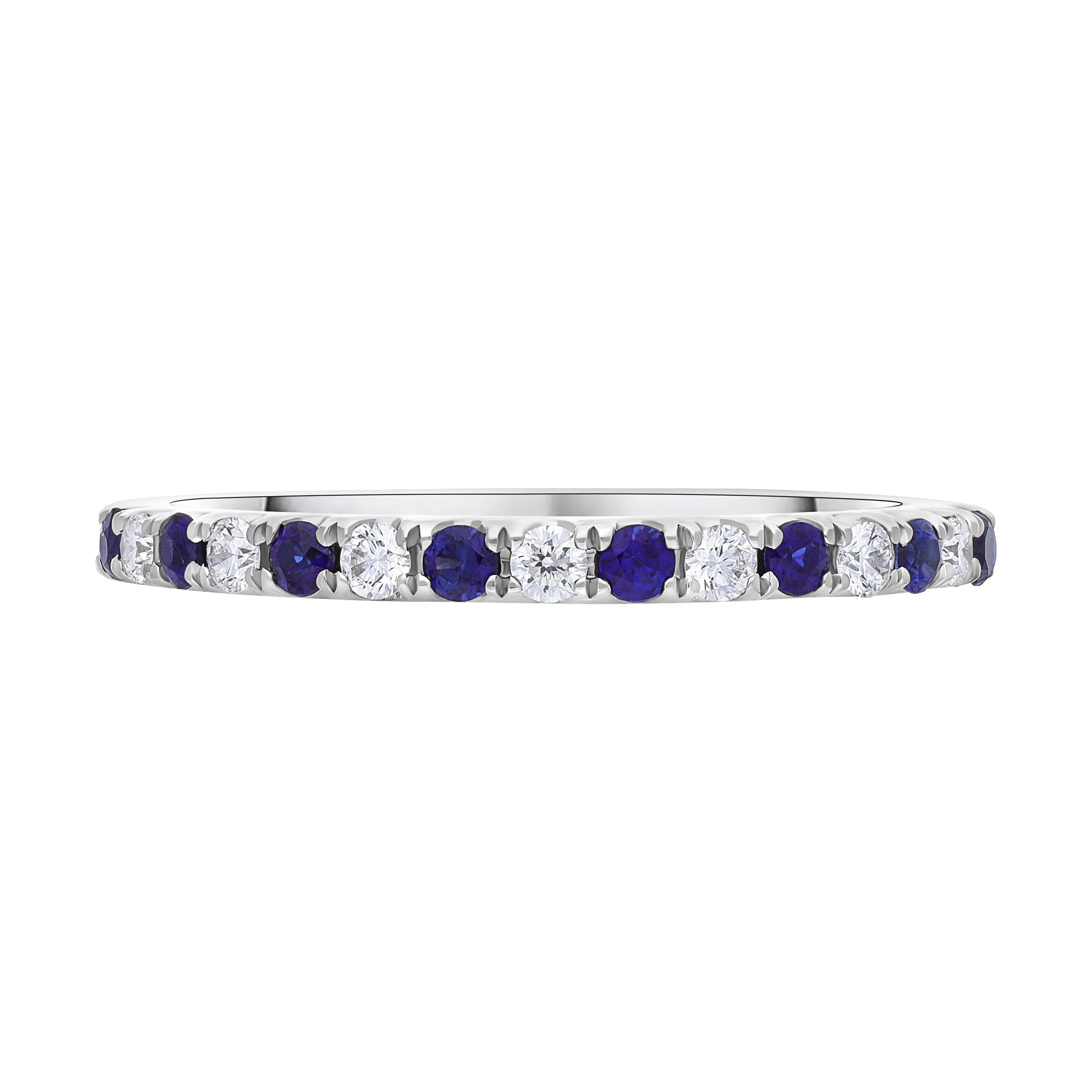 18ct White Gold 0.21ct Sapphire 0.14ct Diamond Castle Set Half Eternity Ring sold by Jura Watches product image thumbnail 2