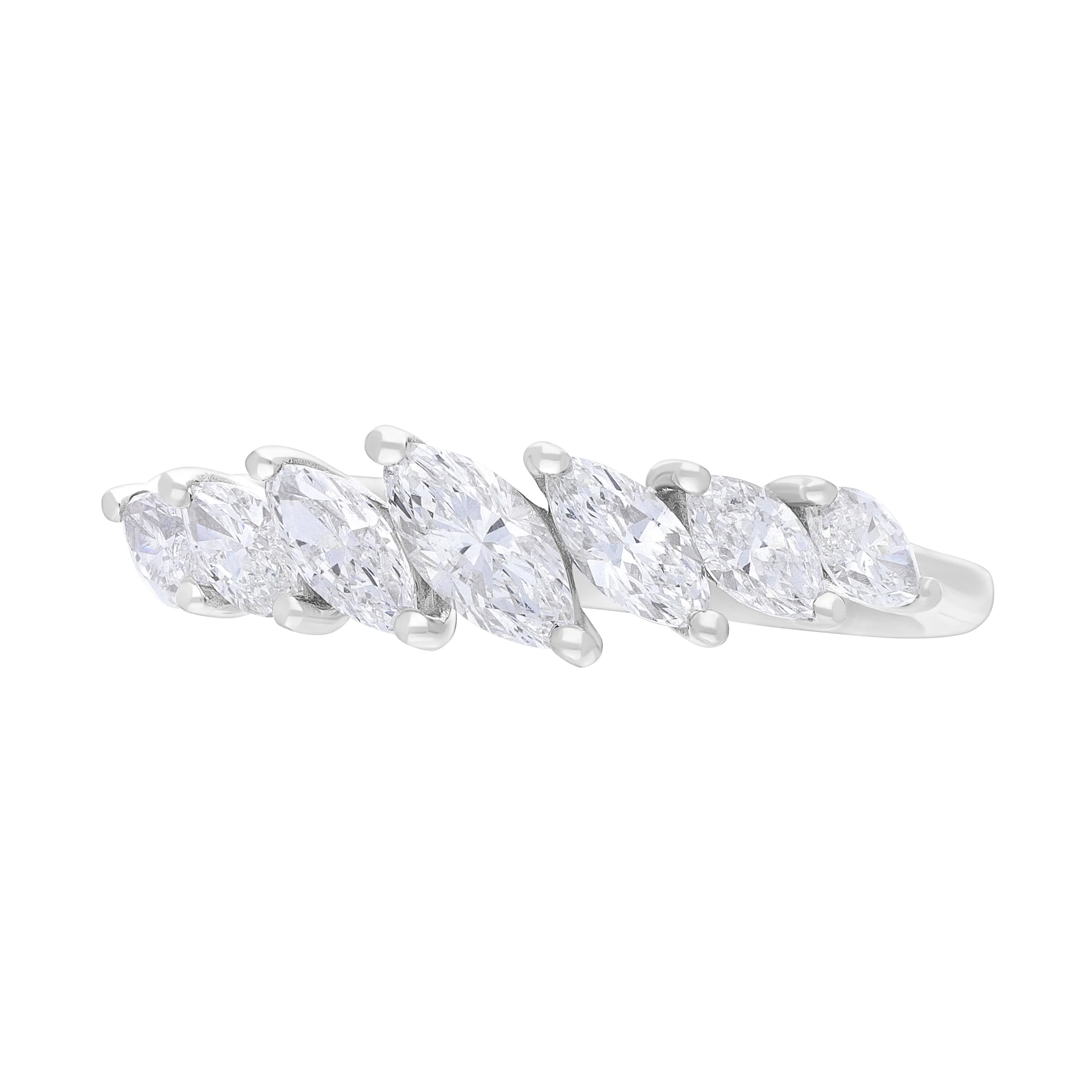 18ct White Gold 0.94ct Diamond Graduating Marquise Ring sold by Jura Watches product image thumbnail 3